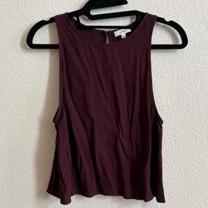 Wilfred Plum Flowy Sleeveless Tank Top slightly cropped